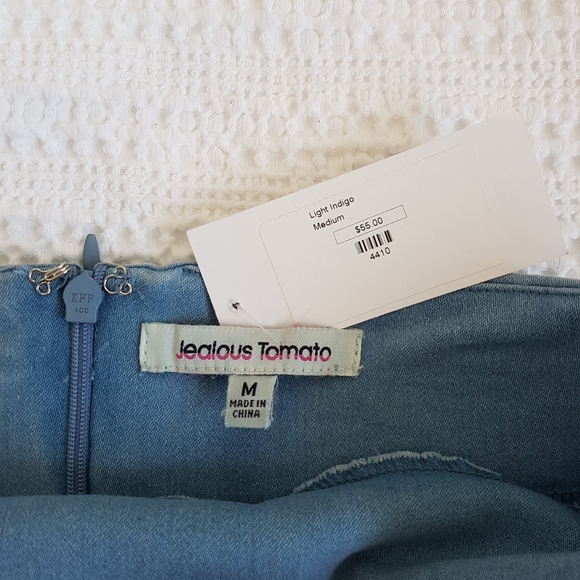 Lace Up Denim Skirt with pockets by Jealous Tomato - Picture 3 of 6